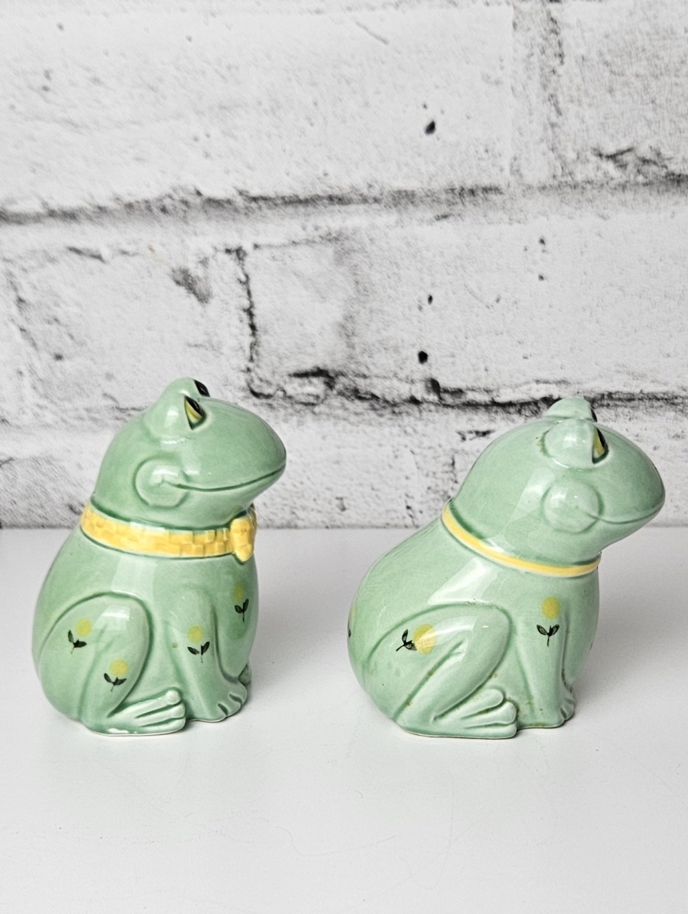 Otagiri Japan Frog Salt Pepper Shakers Spoon Rest Ceramic Kitchen Set Vintage - Picture 6 of 14